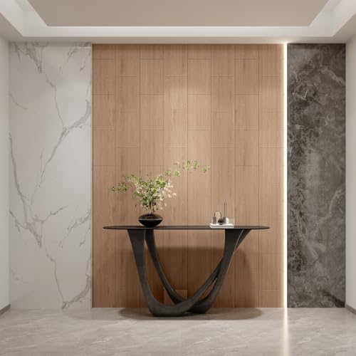 Yutianli Acoustical Wood Wall Panels Peel and Stick 17-Piece 14.2" X 9.5" Faux - Image 2