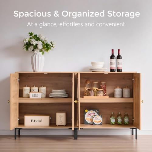 IFGET 61.75" W Modern Arched Sideboard Buffet Cabinet - Image 3