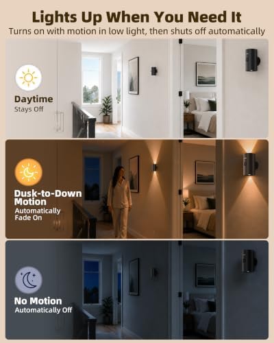 EZVALO 4 Pack Motion Sensor Wall Light, Rechargeable LED Sconce - Image 3