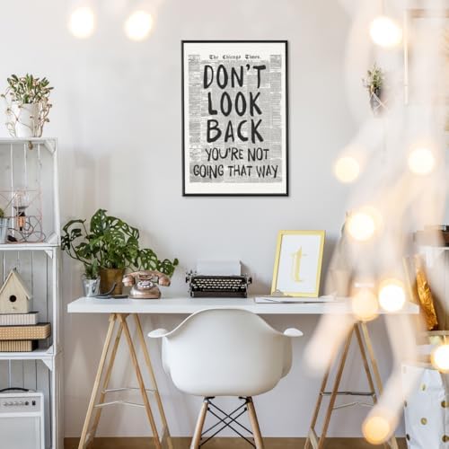 Black and White Retro Newspaper Wall Art Trendy Inspirational Quote Poster - Image 4