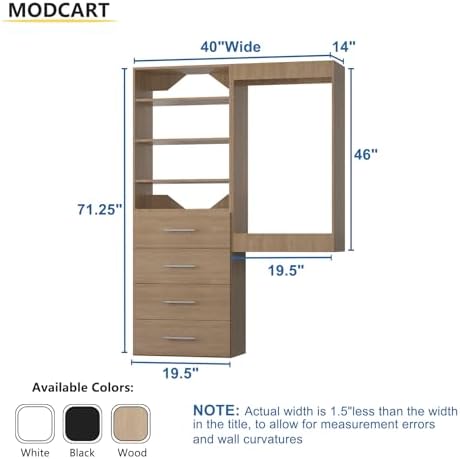 Modular Closet System, Wood Tower Closet Storage - Image 2