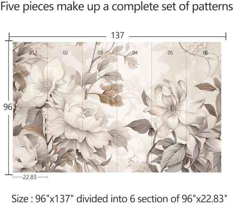 Warm-Toned Peony Flower Mural Peel-and-Stick - Image 4
