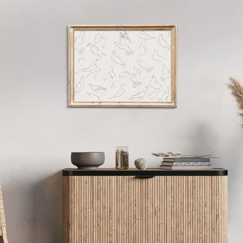 uniro Vintage Animal Drawing Birds Line Art Sketch Pigeon Wall Art Pencil Dove - Image 6