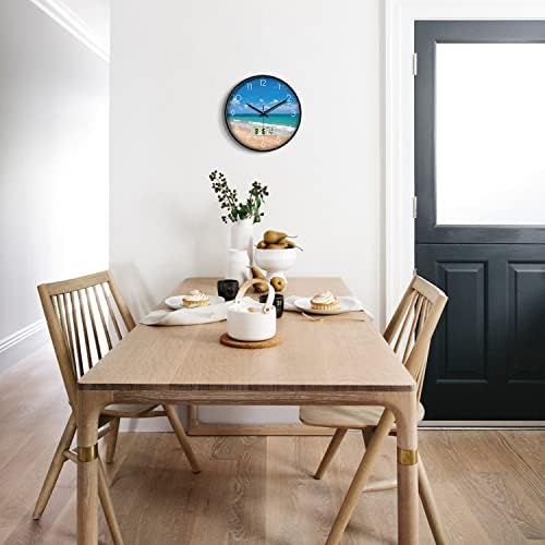 Coastal Beach Wall Clock, 12 Inch Analog and Digital Combo - Image 2