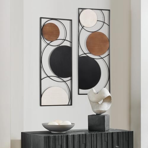 Oakrain 2 PCS Metal Wall Art for Home Decor, Large Abstract Wall Décor by Oakrain