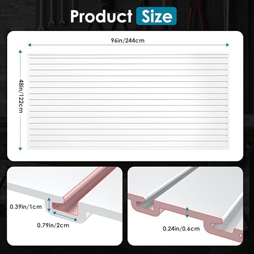 Brakki Slat Wall Paneling 4x8 Ft, Slatwall Garage Organizer Storage System - Image 4