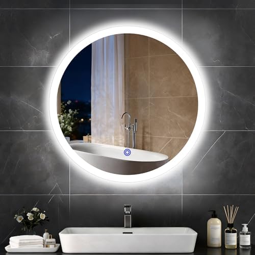 24“ x 24” LED Bathroom Smart Mirror, Round Mirror by Aurogskytractorattachments