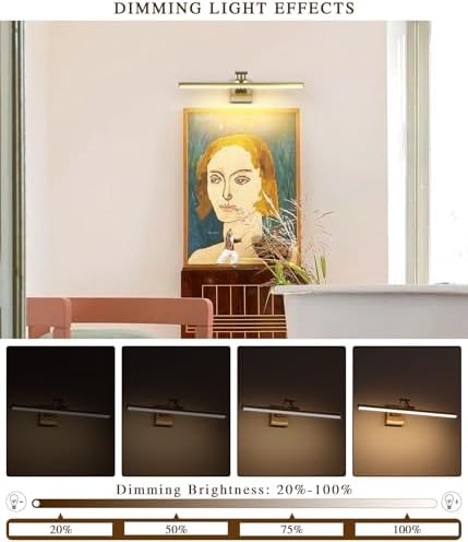 Hard-Wired Picture Light for Wall, Brass Art Light, Gallery Light 23.39inch - Image 3