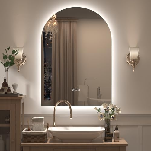 22x32 Inch Arched LED Bathroom Mirror by CHARMOR