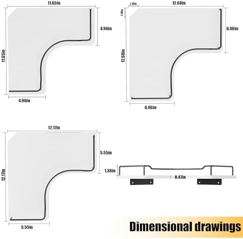 L-Shaped Corner Floating Shelves Wall Mounted Set of 3 - Image 3