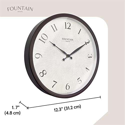 12" Silent Modern Farmhouse Wall Clock, Oil Rubbed Bronze - Image 5