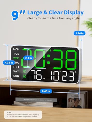 MASHI 8.4" Digital Clock, Desk Alarm Clock - Image 3