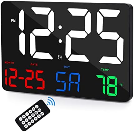 Digital Wall Clock, 11.5" LED Digital Alarm Clock Large Display, by Ygdigital