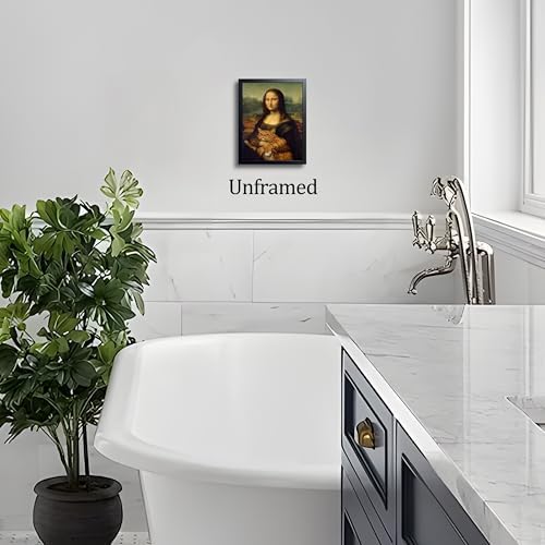 Funny Mona Lisa Cat Wall Art, Vintage Renaissance Mona Lisa Holding Orange - Image 7