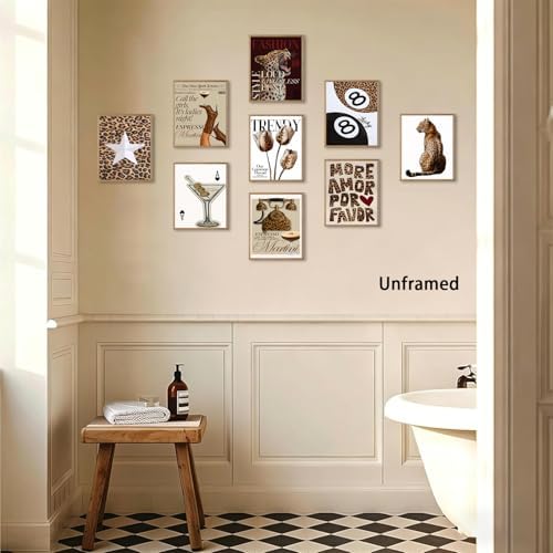 Msvenors Vintage Trendy Leopard Posters Wall Art Set of 9, Luxury Aesthetic - Image 6