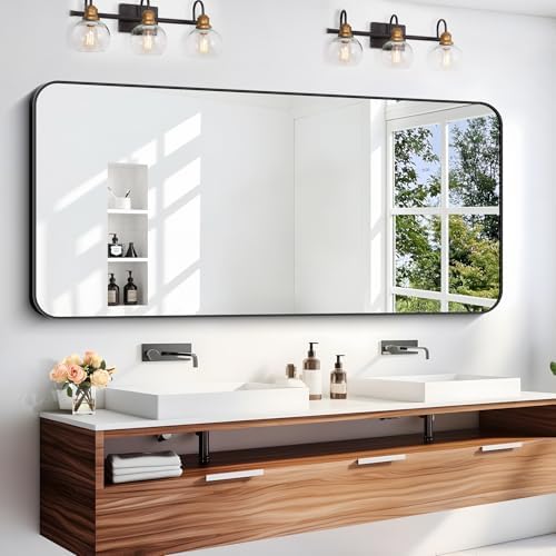 DESBING 24" x 55"Bathroom Mirror, Matte Black Wall Mirror by DESBING