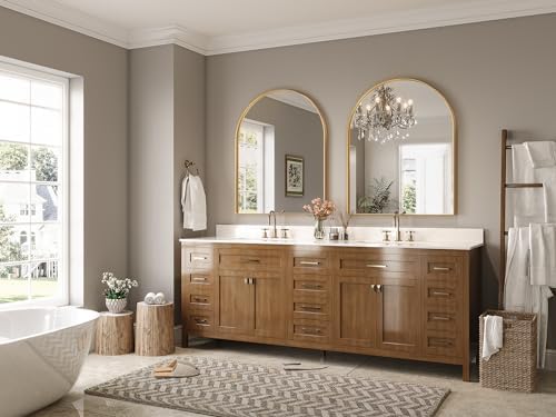 Brightify Arched Mirror, Arched Wall Mirror, 32 x 40 Inch Gold Arch Mirror - Image 2