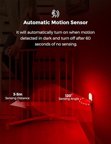 L LOHAS LED Motion Sensor Night Light, Sleep Aid Red, 4 Pack - Image 6