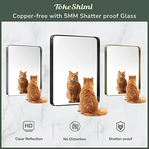 TokeShimi 28x36 Inch Black Bathroom Mirror - Image 4