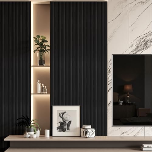 WPC Slat Wall Paneling, 94.5 x 6 in, Matte Black - Image 7
