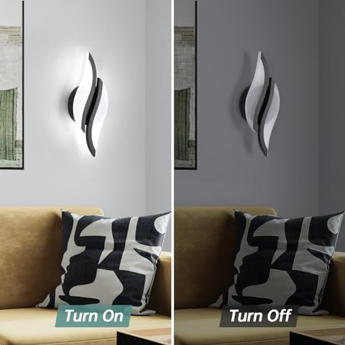 CANEOE Modern LED Wall Sconce 6000K Black Indoor Wall Light Fixtures Acrylic - Image 4