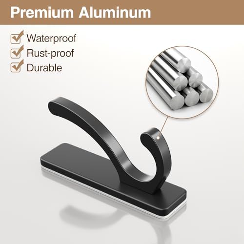 pickpiff Adhesive Wall Hooks for Coat/Towel, Hold 13LB - Image 5