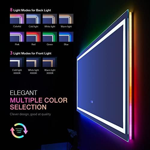 LOAAO 72"X32" RGB LED Bathroom Mirror - Image 4
