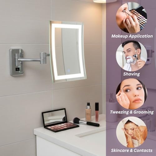 JERDON Hardwired Wall-Mount Makeup Mirror - Image 7