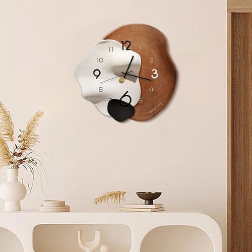 Ergocar Wall Clock, Art Deco Without Ticking Sounds Modern Crystal Porcelain - Image 2