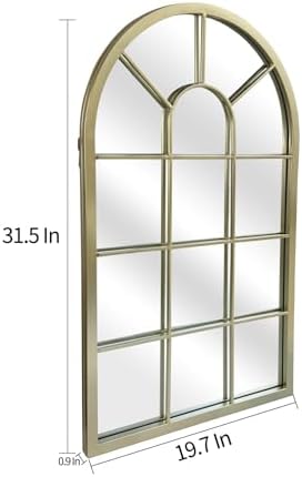 HQiJun Wall Mirror Window Decorative Mirrors Arched Farmhouse - Image 2