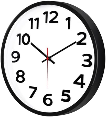 14 Inch Wall Clock Battery Operated Silent Analog Quartz Round Clock by Keepcross