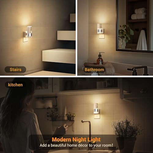 JandCase Night Light, Night Lights Plug into Wall, 2 Pack 3000K Warm White - Image 6