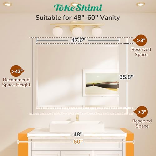 TokeShimi Bathroom Vanity Mirror Frameless - Image 2
