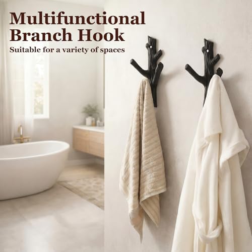 Frienda 4 Pcs Rustic Tree Branch Decorative Hooks, 7.5" X 3.7 " - Image 5