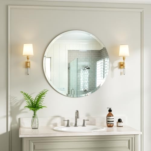 24 Inch Frameless Round Bathroom Mirror - Image 5