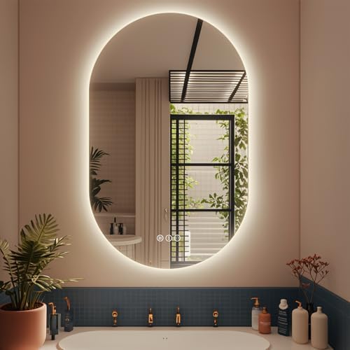 SMIROR 40x24 Oval Backlit LED Bathroom Vanity Mirror by SMIROR