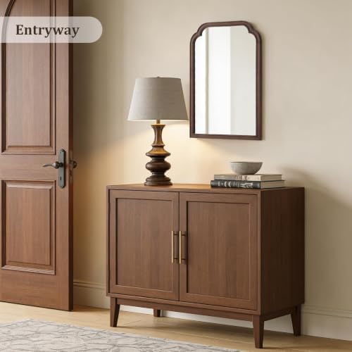 WallBeyond Wooden Framed Wall Mirror, Natural Wood Bathroom Vanity Mirror - Image 3