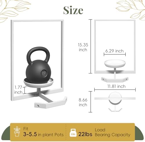 BXF Corner Shelves Wall Mounted, Metal Corner Plant Stand Indoor, Square - Image 6