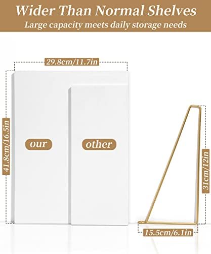 Afuly Floating Shelves for Wall, 12 Inch Deep Gold White Shelf - Image 3