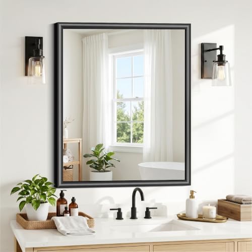 FORBATH Bathroom Mirror for Over Sink, 24x30 Inch Black Vanity Mirror by FORBATH