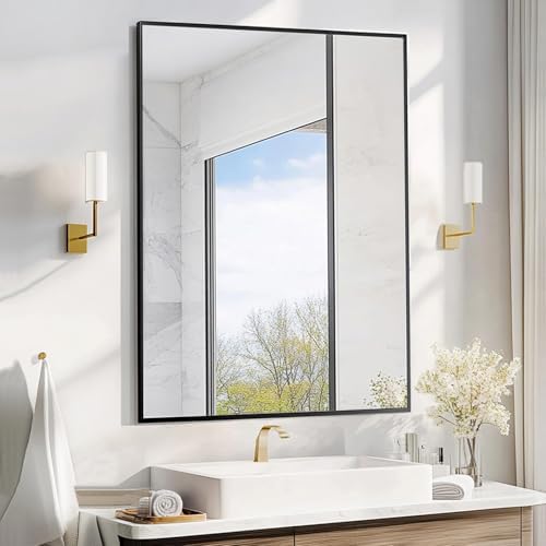 Sunniry Mirrors for Bathroom Sink, 24x32 inch Wall Mirror, Matte Metal Frame - Image 6