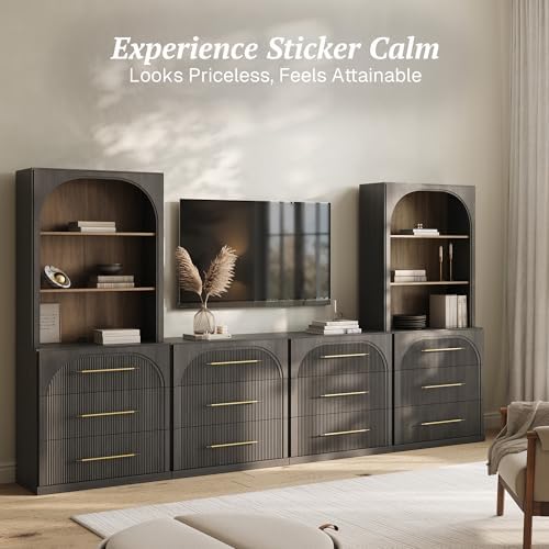 BELLEZE Jagger 130" Wall Unit 6-Piece Modular TV Stand - Image 3