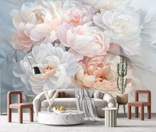 YQWDMX - Large Peony Flower Peel and Stick Wallpaper wall Paintings by YQWDMX