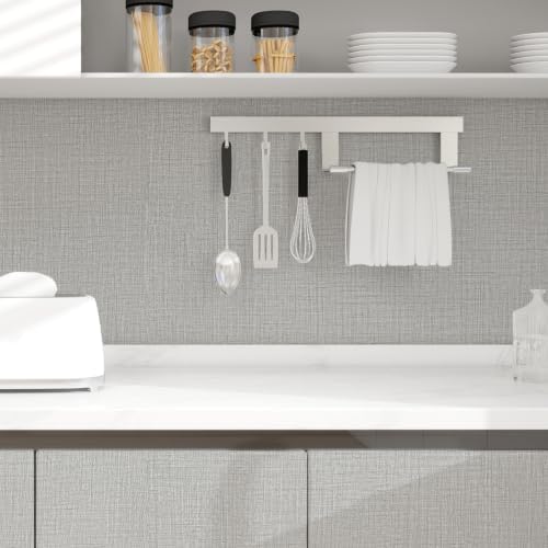 Gray Grasscloth Peel and Stick Wallpaper 15.7"x480" - Image 5