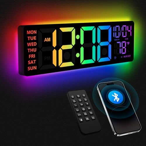 YISILE 16 Inch RGB LED Digital Wall Clock by YISILE