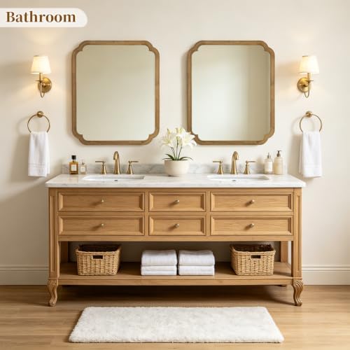 HOMECOOKIN Wood Bathroom Mirror - Image 4