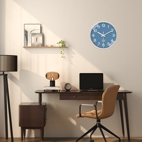 XNM Modern Blue Wall Clocks Battery Operated 10 Inch - Image 6