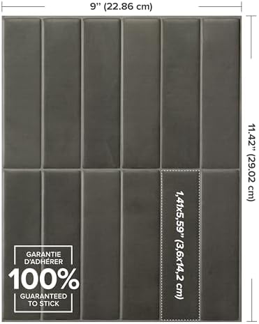 Smart Tiles Peel and Stick backsplash, Stacked Smoke Gray - Image 4