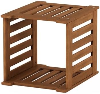 Furinno TIOMAN Planter Box, Hardwood Flower Box, Cube Garden Box, in Teak Oil - Image 7