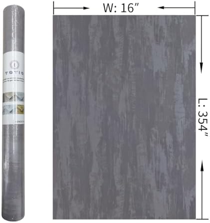 TOTIO Silver Grey Stained Plaster Contact Paper Smoky Gray Peel and Stick - Image 6